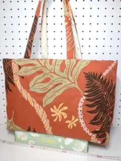トートバッグ エコ サブ リバーシブル キルト ハワイ リーフ ハンドメイド