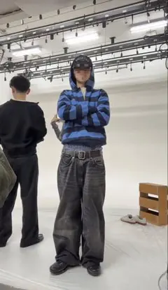 H&M スーパーバギーデニムブラック　29/30