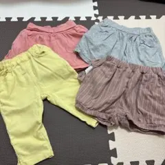 ショートパンツ3点＋七分丈パンツ1点のセット 90 まとめ売り