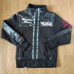 【美品】 Norton キッズ ライダースジャケット ノートン 黒　130サイズ