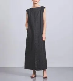 pheetaフィータノースリーブ ロングワンピース ブラック 刺繍のサムネイル
