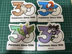 ポケモン 韓国限定 メガフェスタ ステッカー 30周年記念 4点セット
