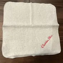 未使用！クリスチャンディオール　タオルハンカチ　　　ロゴ刺繍のサムネイル