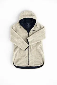 美品　L.L.Bean フード付きベージュフリースジャケット　サイズS