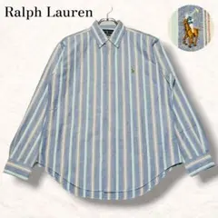 90s ラルフローレン BDシャツ ストライプ カラーポニー クラシックフィット