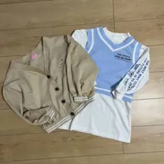 カーディガン、ベスト、長袖Tシャツ 3点セット キッズ 130cm〜140cm