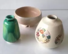 ミニ花瓶 一輪挿し 陶器 花器 昭和レトロ 3点セット