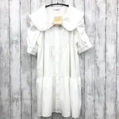 新品【 Mouth Valley 】シャツワンピース 襟付き ホワイト M