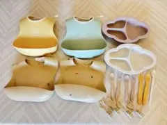 ベビー お食事エプロン シリコンビブ プレート カトラリー まとめ売り