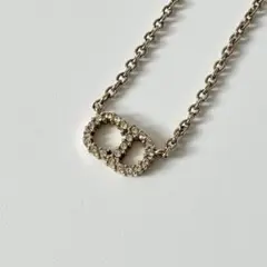 ディオール　ネックレス　Clair D Lune　クリスタル　CDロゴ　ゴールド