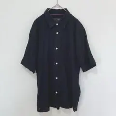 トレンザ TRENZA LL ブラック 半袖シャツ クリンクル加工 ワッシャー