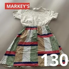 美品▼MARKEY'S☆ドッキングワンピース 130