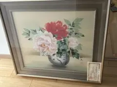 坂本松香 日本画 牡丹 花瓶 額装 絵画 美術品 保証書 - メルカリ