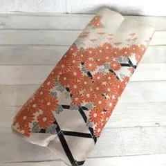 Y-621 朱色 花柄 着物反物