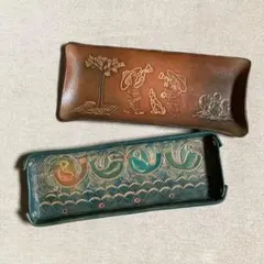 レザートレイ 革小物 トレイ 小物入れ 2点セットのサムネイル