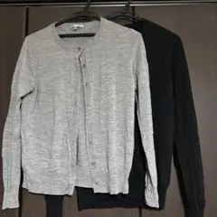 ユニクロ　UNIQLO グレーとブラック　カーディガンセット