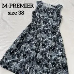 エムプルミエ　フラワープリントワンピース　パーティー　フォーマル　ノースリーブ