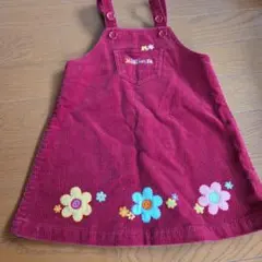 ミキハウス 赤い花柄ワンピース