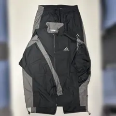 adidas ウインドブレーカー上下セット ブラック Oサイズ