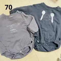 グレーのロンパース2点セット　テータテート　tete a tete