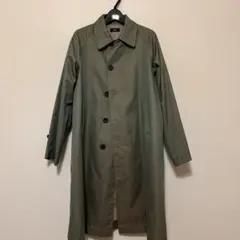 SHIPSシャンブレー ギャバジン オーバーコート　オリーブ M