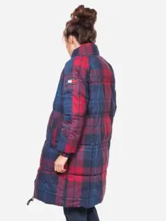 新品◆TOMMY JEANS チェック柄 ロングダウンジャケットのサムネイル