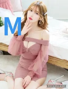 ◇JEWELS ロングスリーブ オフショルダー タイトミニドレス M