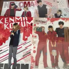 ハイキュー!! 音駒高校 クリアファイル 黒尾鉄朗 孤爪研磨　夜久衞輔　4枚