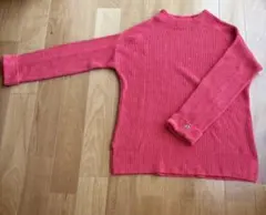 ヒューマンウーマン　ミドルゲージデニム調ニットセーター　綿100%