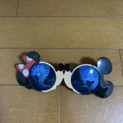 ミニーマウス耳付き青色ミラーサングラス