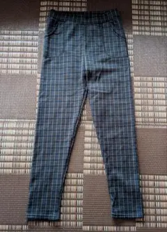 チェック柄裏起毛パンツ