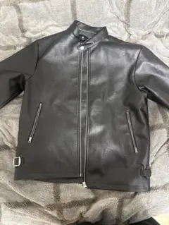 coca シングルライダースジャケット 黒