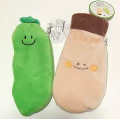 コスメケース ペンケース エリンギ まめ 野菜2個セットのサムネイル
