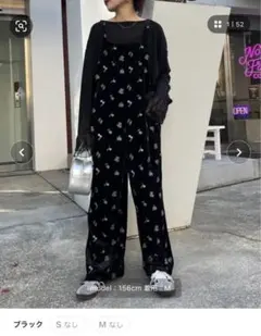 ciaopanictypy 前後2WAY花柄刺繍ベロアサロペット