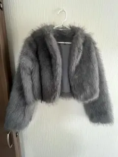 SHEIN グレー ファーコート XS