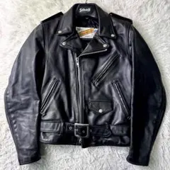 【米国製】Schott ライダースジャケット　618 黒 本革　レザー