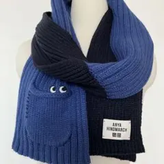ANYA HINDMARCH UNIQLO コラボ マフラー　ブルーのサムネイル