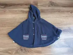 フード付きネイビー リバーシブルのポンチョ