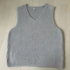 steven alan グレー　コットン リブ編みニットベストのサムネイル