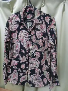 柄シャツ　ペイズリー柄　メンズ　Lサイズ