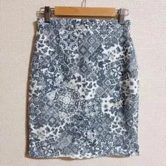 華やかモザイク柄タイトスカート ストレッチ素材・ウエスト伸縮◎のサムネイル