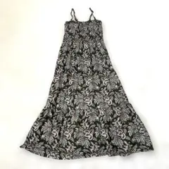 ユニクロ エピス コラボ ブラワンピース 花柄 L カーキ ロング マキシ丈