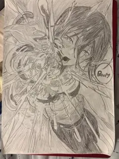 チェンソーマン　レゼ　イラスト 鉛筆画A4