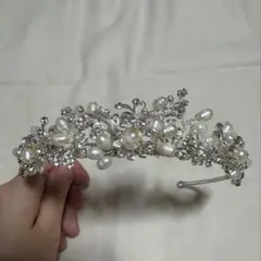 ANNAN WEDDING 横幅広めティアラ パール ダイヤモンド風 - メルカリ