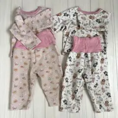 アンパンマン　長袖パジャマ　90cm ２着セット　ピンク　白