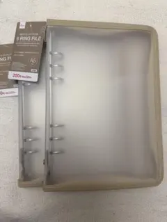 【新品】ダイソー　6リングファイル A5ジッパー付き ベージュ　2個セット　②