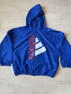 adidas キッズ140 ウィンドジャケット青