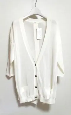 新品タグ付き 薄手 麻レーヨン ロングカーディガン T.H company