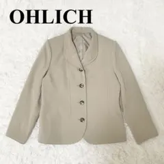 レトロ ジャケット ベージュ M レディース ポリエステル100% 襟デザイン