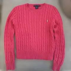 Ralph Lauren ケーブルニット セーター ピンク　M